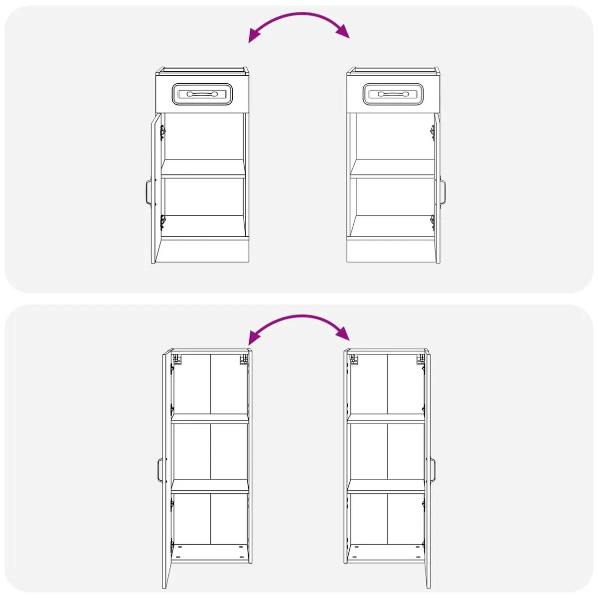 Kitchen Cabinet Unit White 5 Piece Engineered Wood Storage Organiser Adjustable