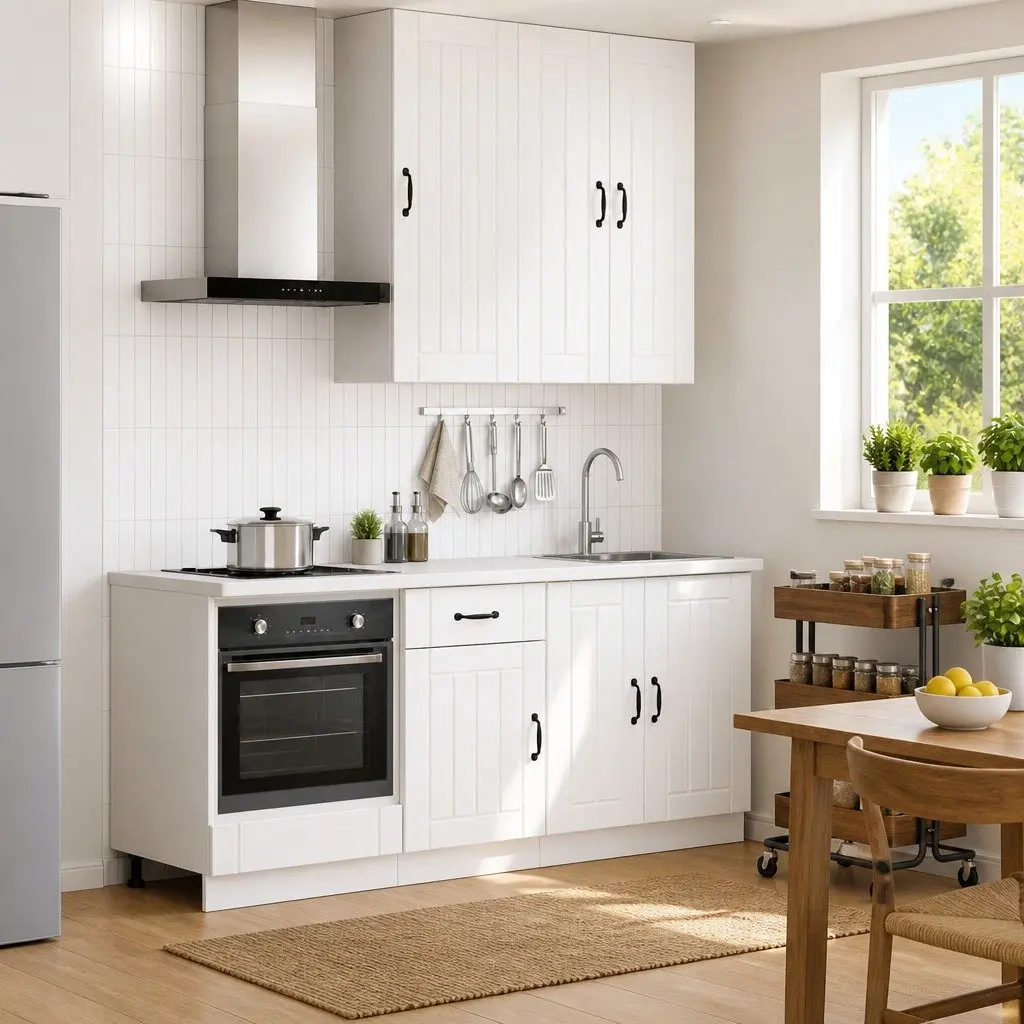 White 5-Piece Kitchen Storage Cabinet Set