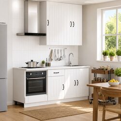 Stylish White 5-Piece Kitchen Storage Cabinet Set