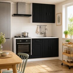 5 Piece Kitchen Cabinet Unit in Black for Modern Homes