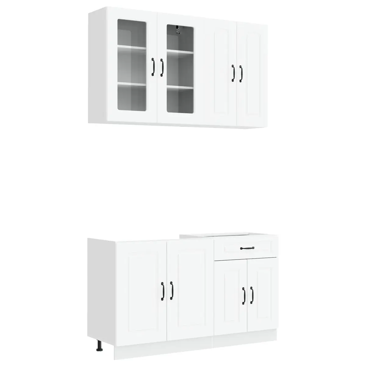 Kitchen Cabinet Unit White 4 Piece Engineered Wood