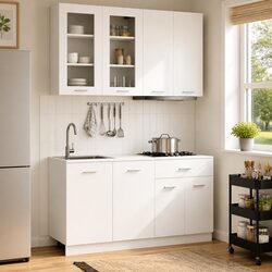 LYON 4-Piece White Engineered Wood Kitchen Storage Unit