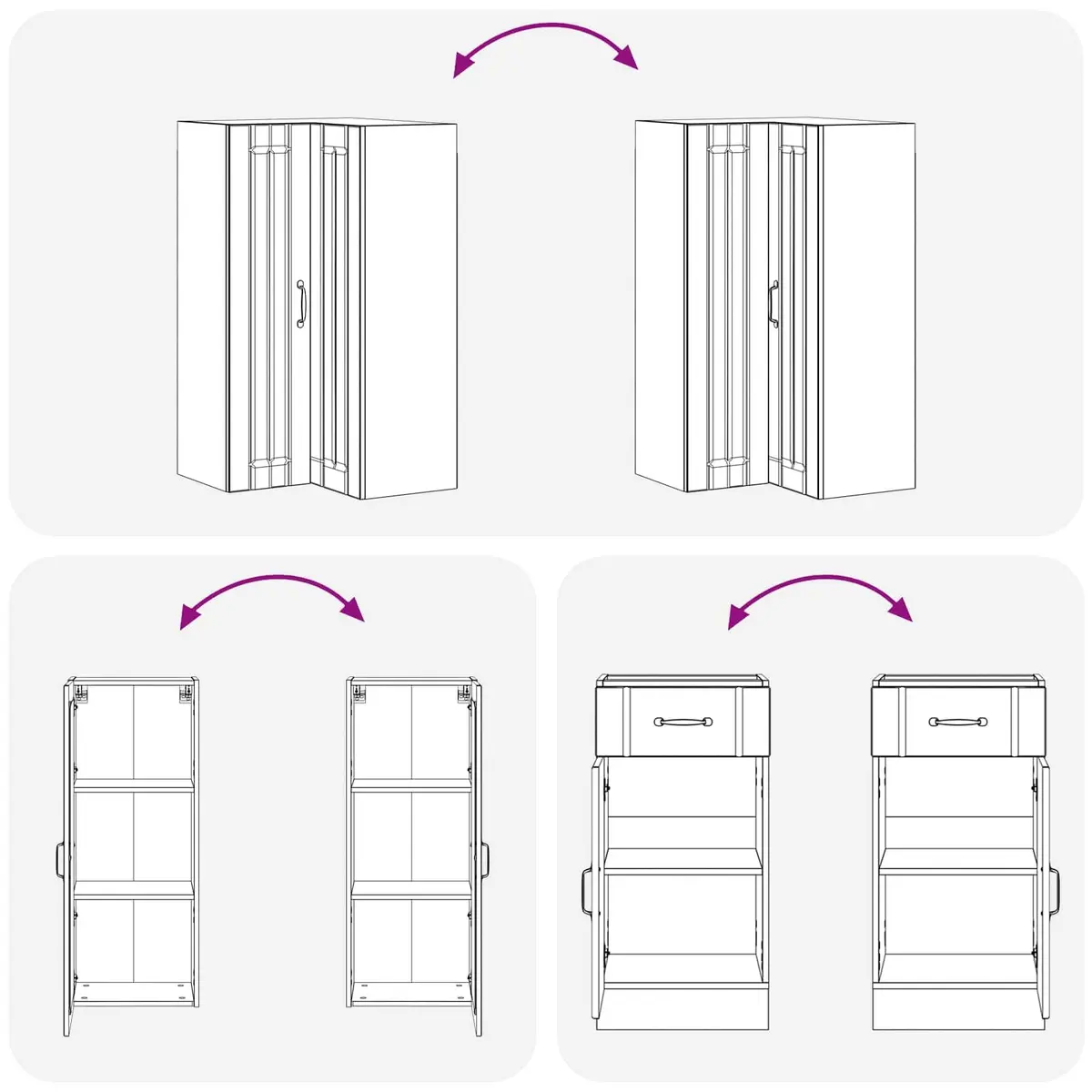 8 Piece Modern Kitchen Cabinet Unit White Engineered Wood Storage Furniture
