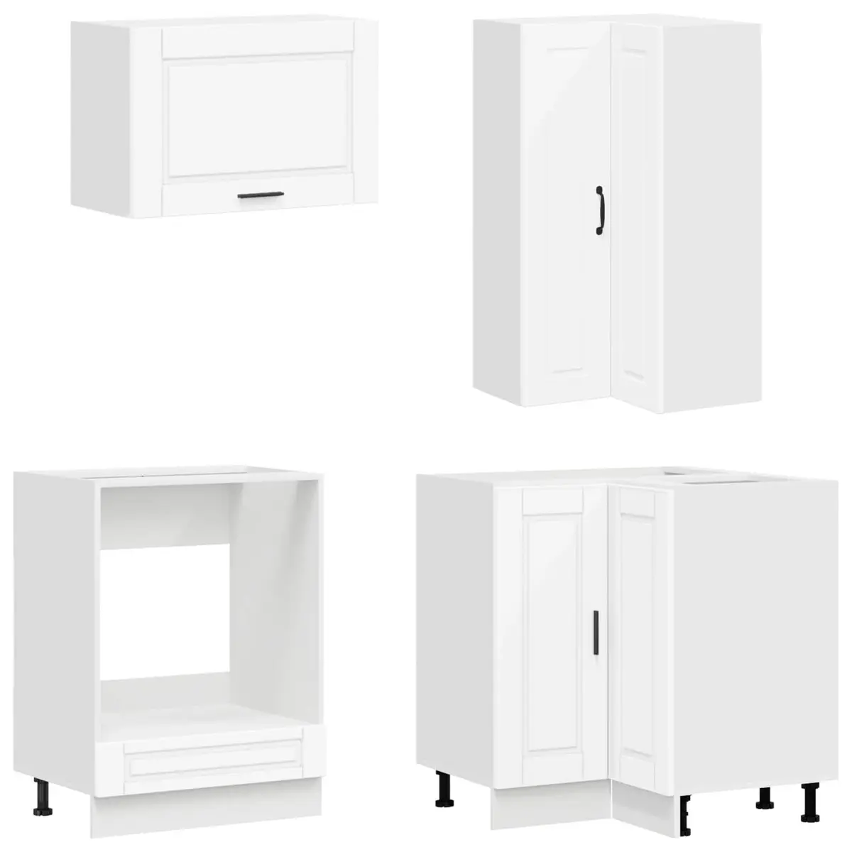Kitchen Unit White 8 Piece Engineered Wood Cabinet Storage Furniture