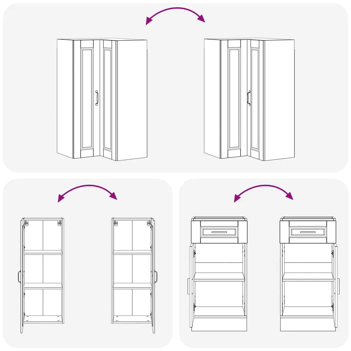 Kitchen Unit White 8 Piece Engineered Wood Cabinet Storage Furniture