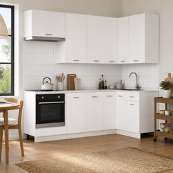 Modern 8-Piece White Kitchen Cabinet Set