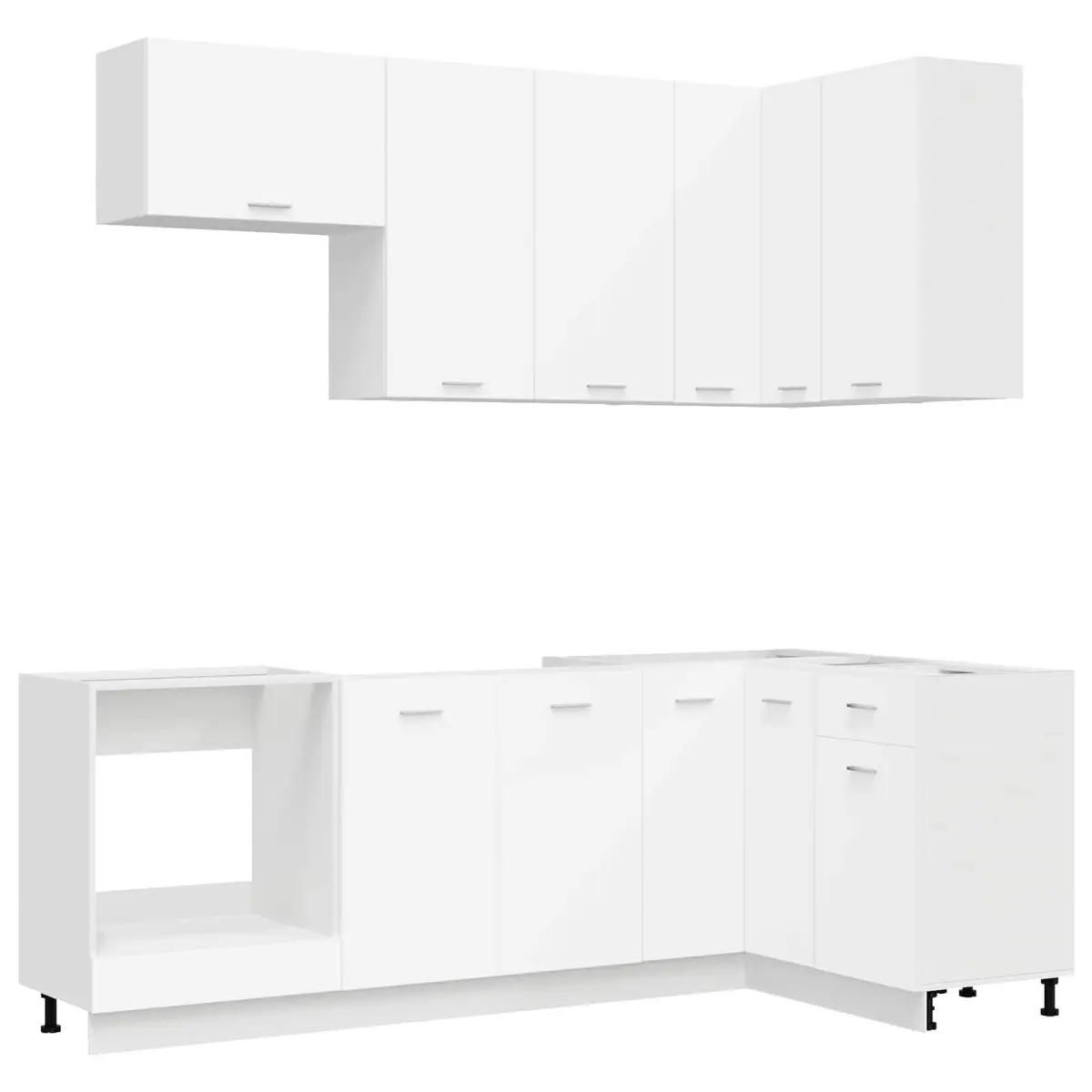 8-Piece White Kitchen Cabinet Set