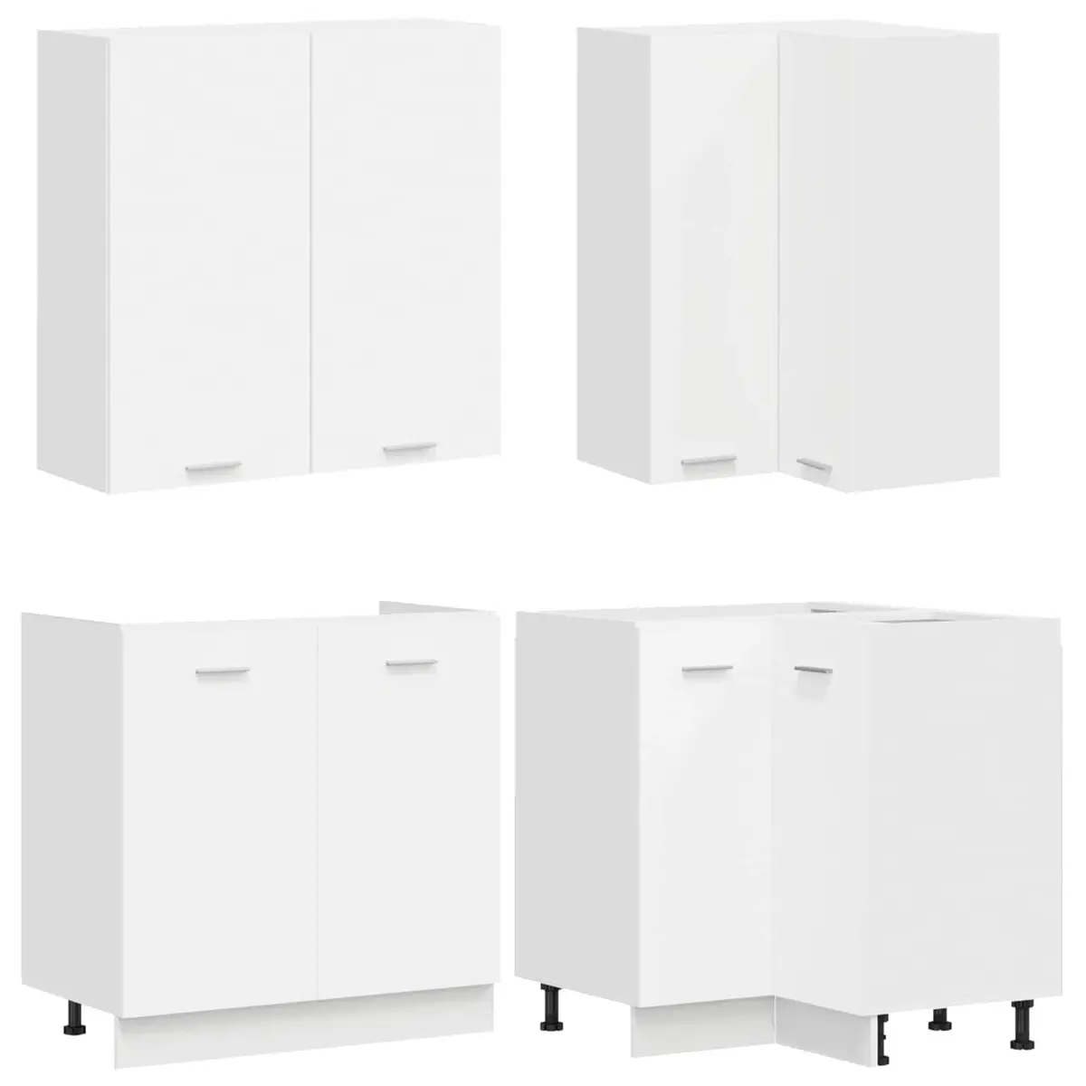 8-Piece White Kitchen Cabinet Set