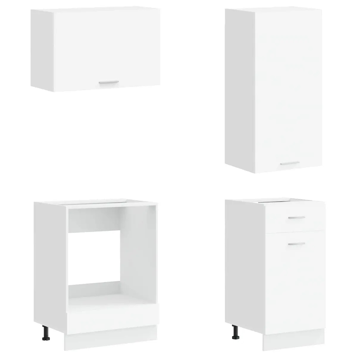 8-Piece White Kitchen Cabinet Set