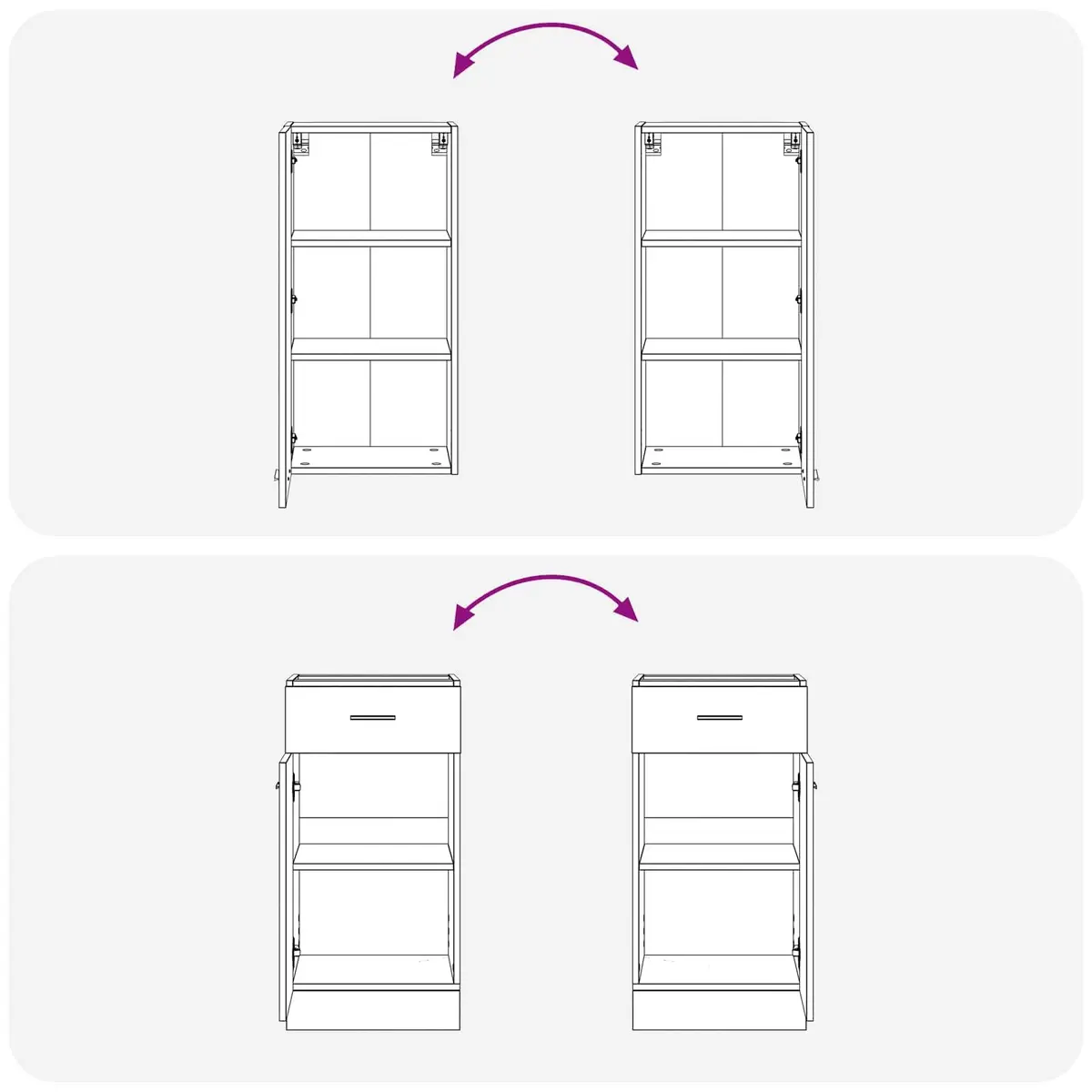 8-Piece White Kitchen Cabinet Set