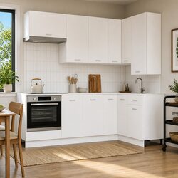 Elegant 8-Piece White Kitchen Storage Cabinet Set