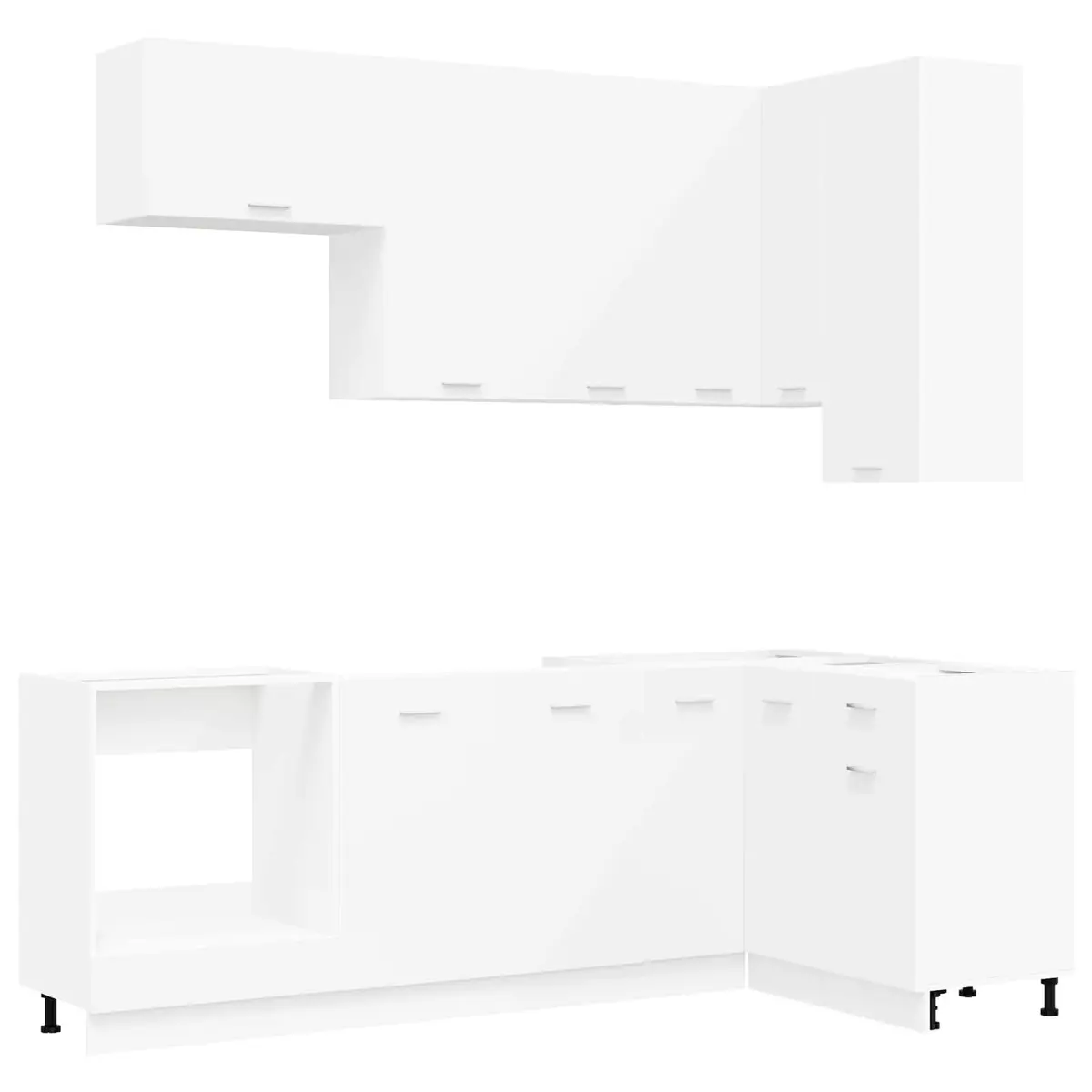 8-Piece White Kitchen Storage Cabinet Set