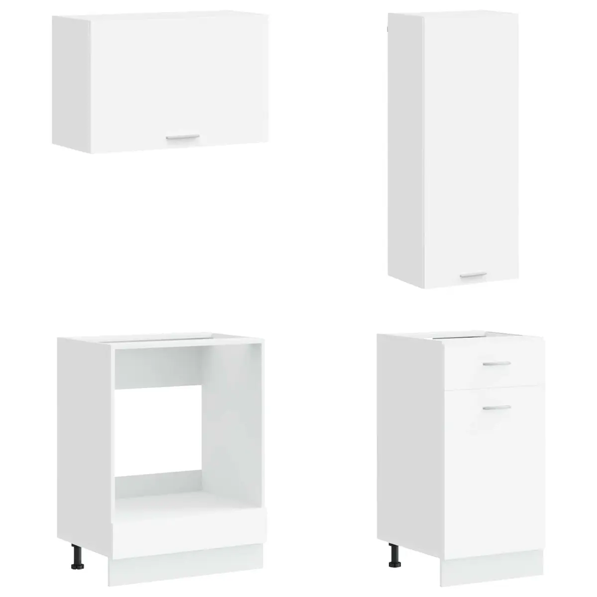 8-Piece White Kitchen Storage Cabinet Set