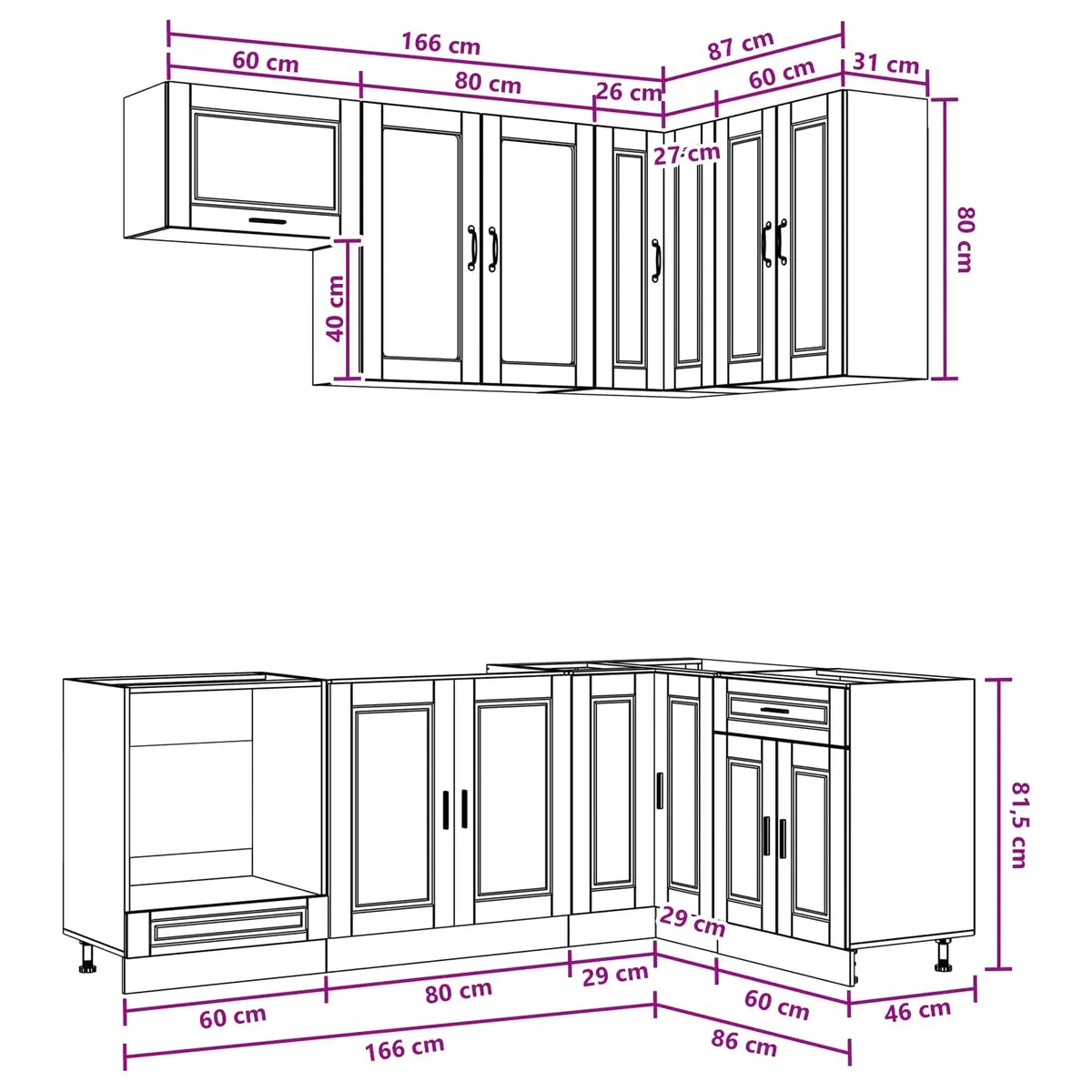 Kitchen Cabinet High Gloss White 8 Piece Engineered Wood Storage Unit
