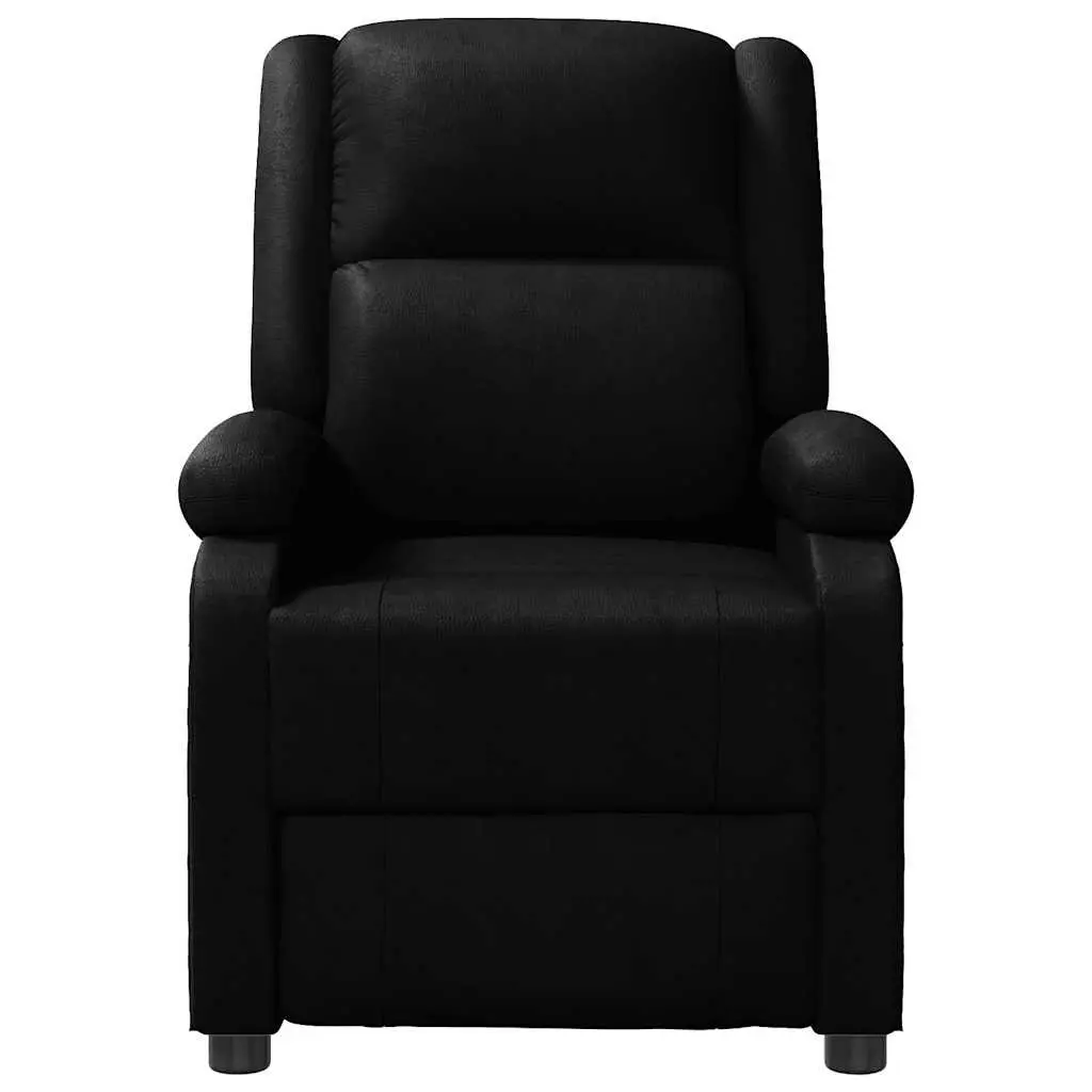Electric Massage Chair Reclining Black Faux Leather 3 Positions 6 Points Vibration Massage