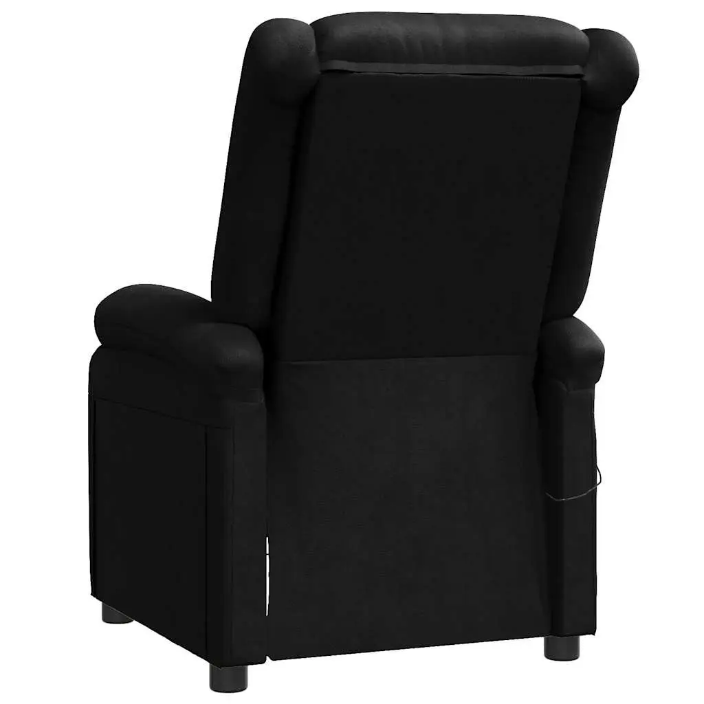 Electric Massage Chair Reclining Black Faux Leather 3 Positions 6 Points Vibration Massage