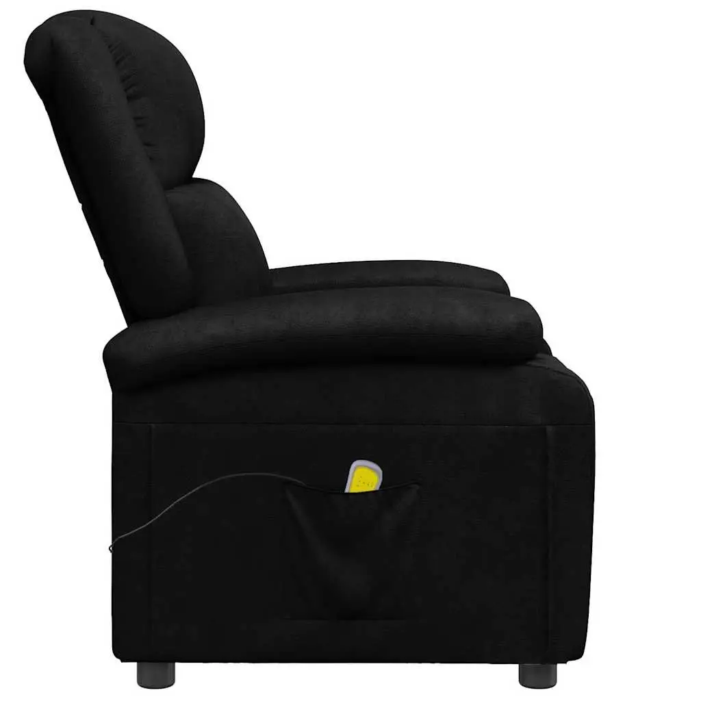 Electric Massage Chair Reclining Black Faux Leather 3 Positions 6 Points Vibration Massage
