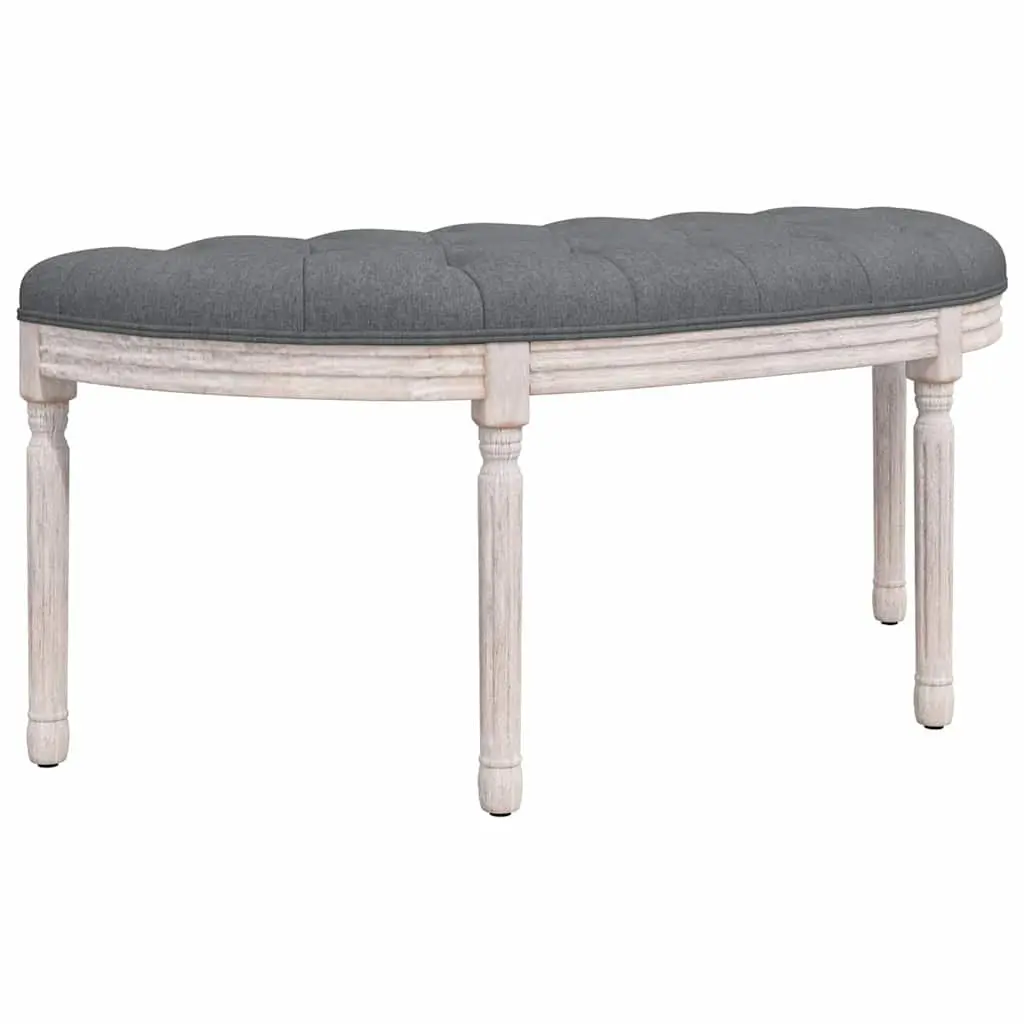 Grey Fabric Bench with Wooden Legs for Living Spaces