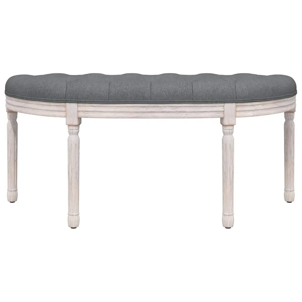 Grey Fabric Bench with Wooden Legs for Living Spaces