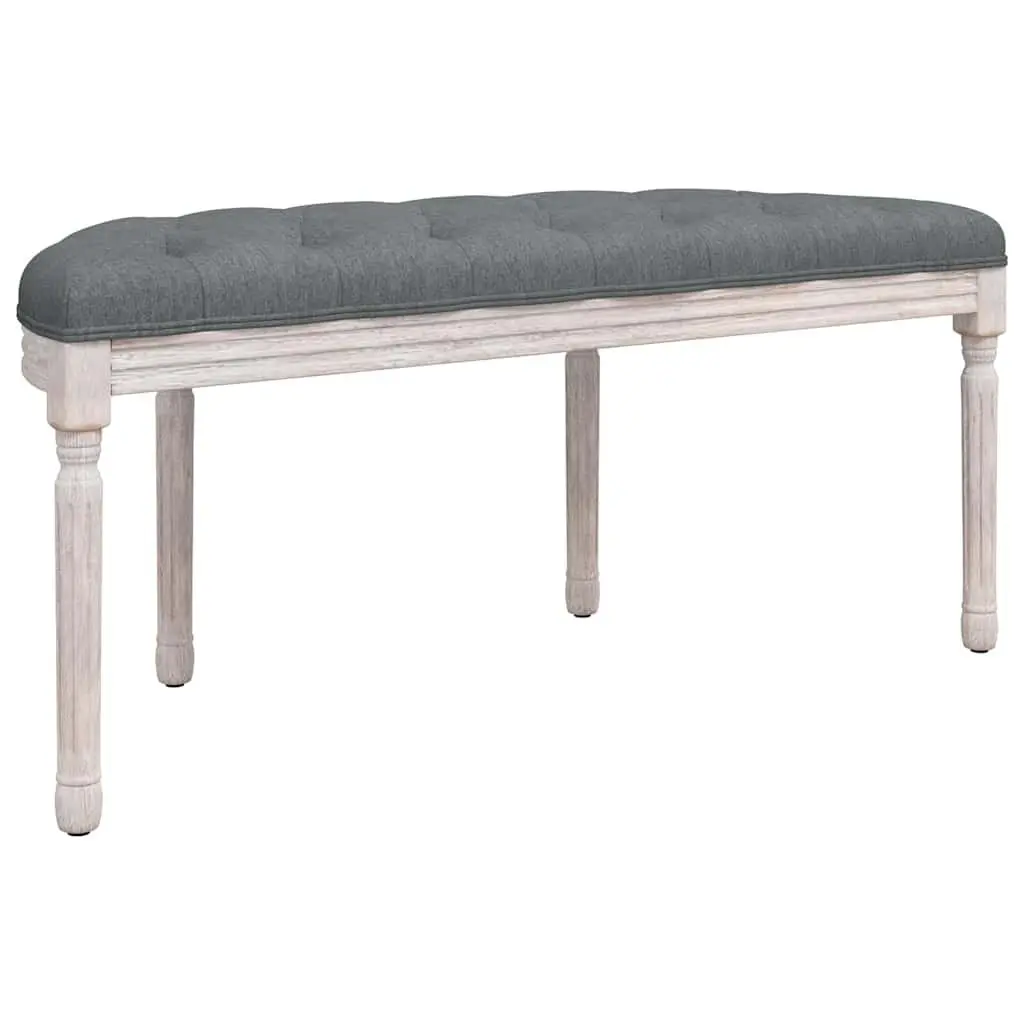 Grey Fabric Bench with Wooden Legs for Living Spaces