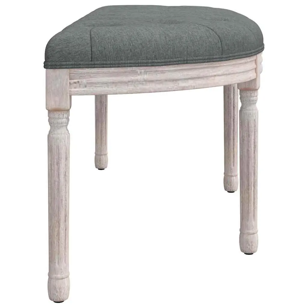 Grey Fabric Bench with Wooden Legs for Living Spaces