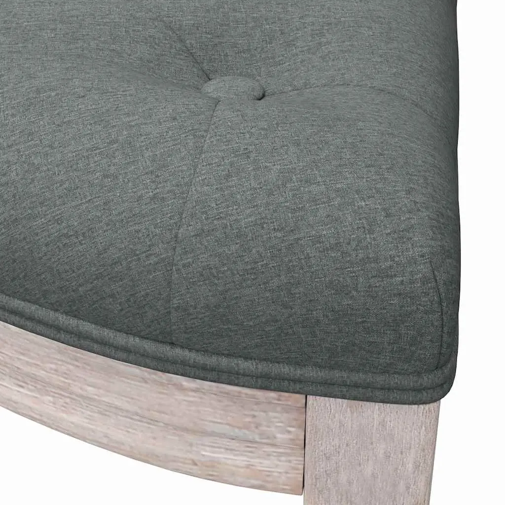 Grey Fabric Bench with Wooden Legs for Living Spaces