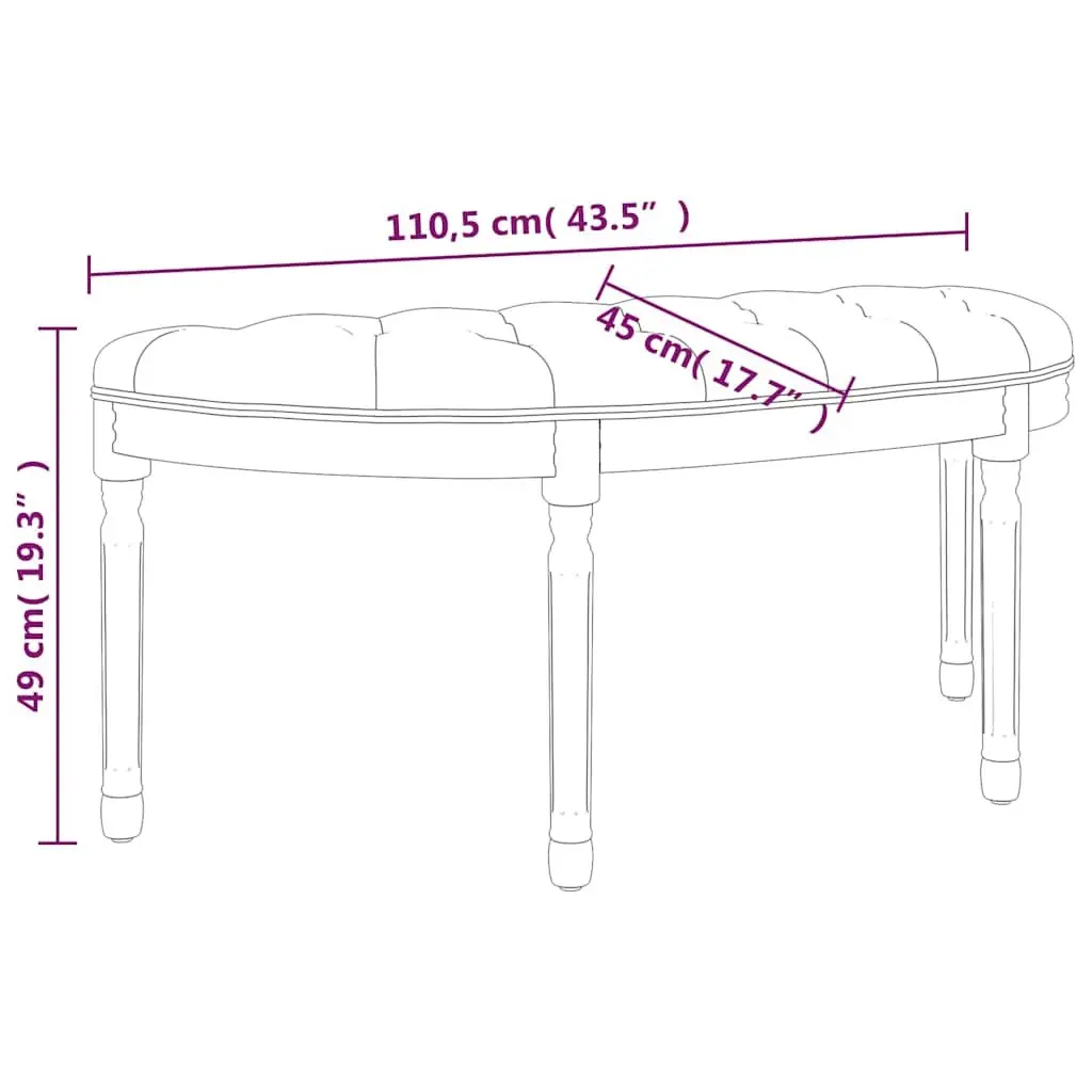 Grey Fabric Bench with Wooden Legs for Living Spaces