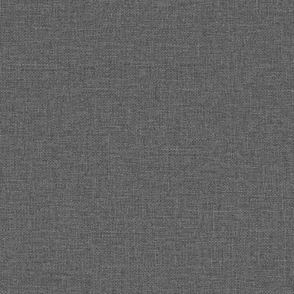 Bench Grey Fabric Seat Tufted Padded Cushion Wooden Legs