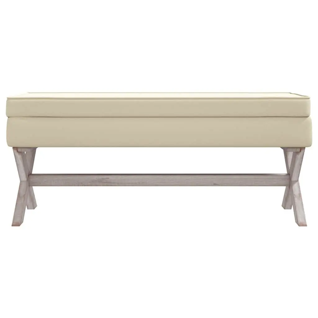 Beige Linen Storage Stool Bench 110x45x49cm