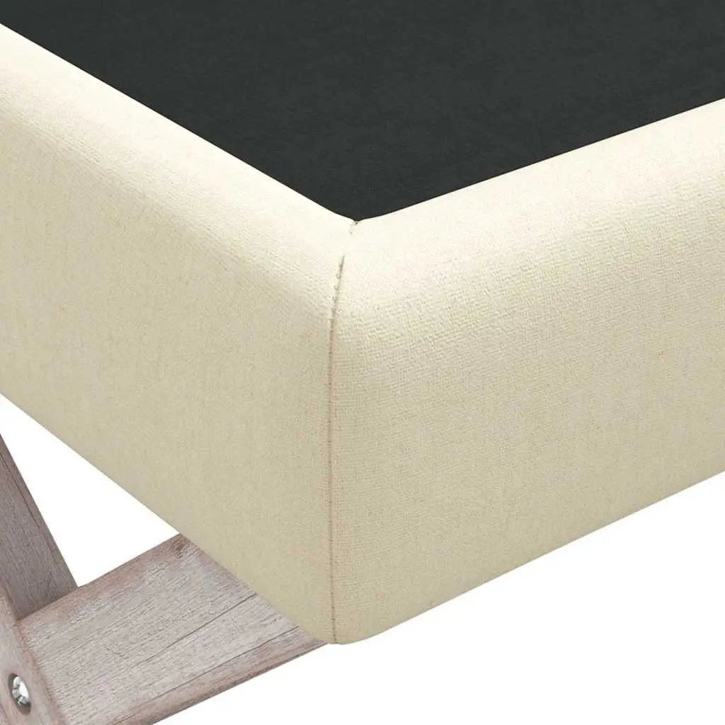 Beige Linen Storage Stool Bench 110x45x49cm