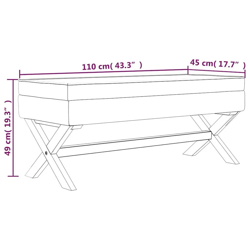 Beige Linen Storage Stool Bench 110x45x49cm