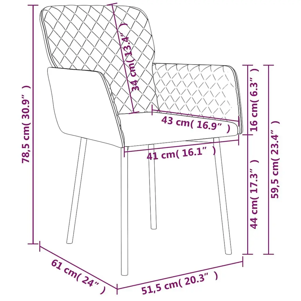 Black Velvet Dining Chairs, 2-Piece Set