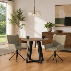 Elegant Grey Velvet Swivel Dining Chairs – 2 Pack