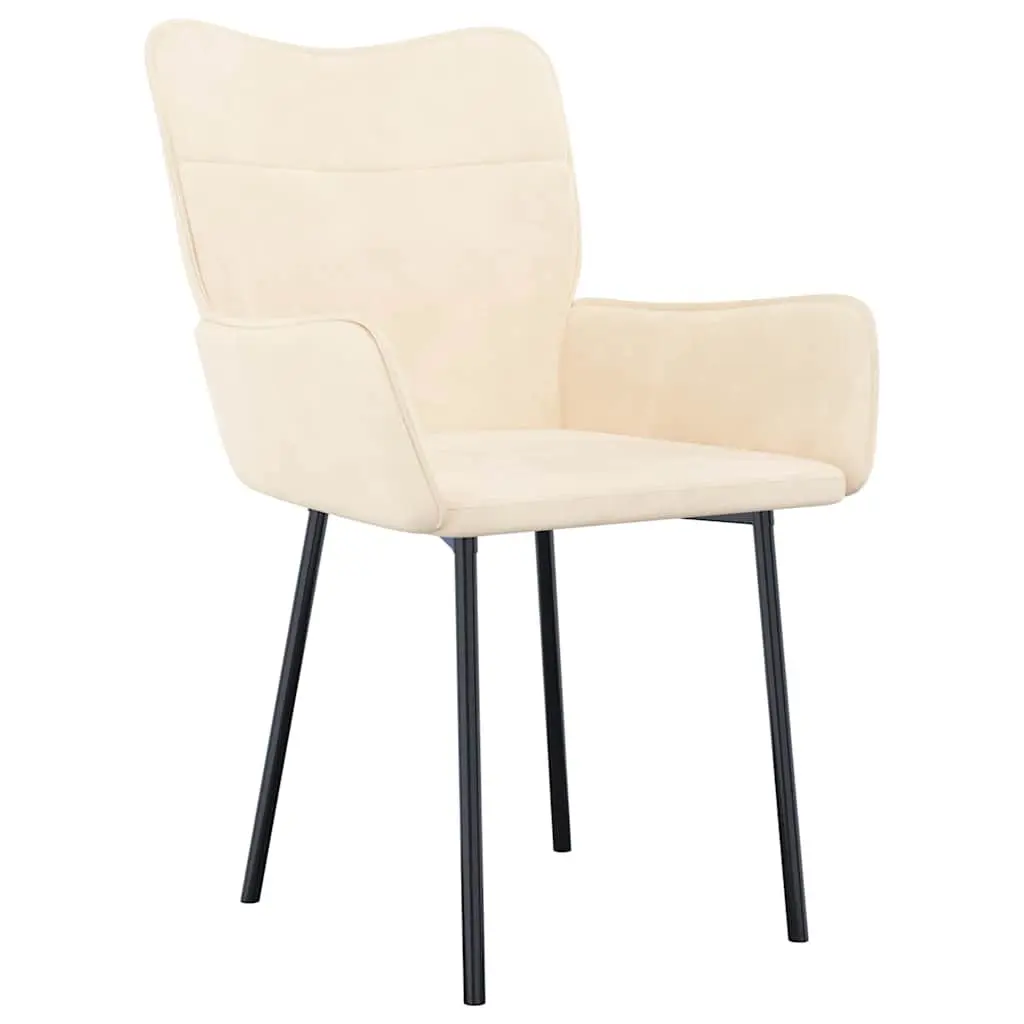 Dining Chairs 2 pcs Cream Velvet Kitchen Living Room Furniture Ergonomic Design