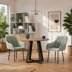 Elegant Grey Velvet Dining Chairs - Set of 2