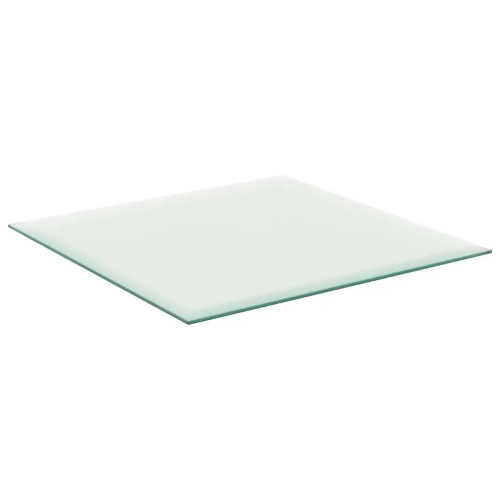 Square Table Top, Transparent, 40x40 cm, Tempered Glass for Dining Coffee Garden Use