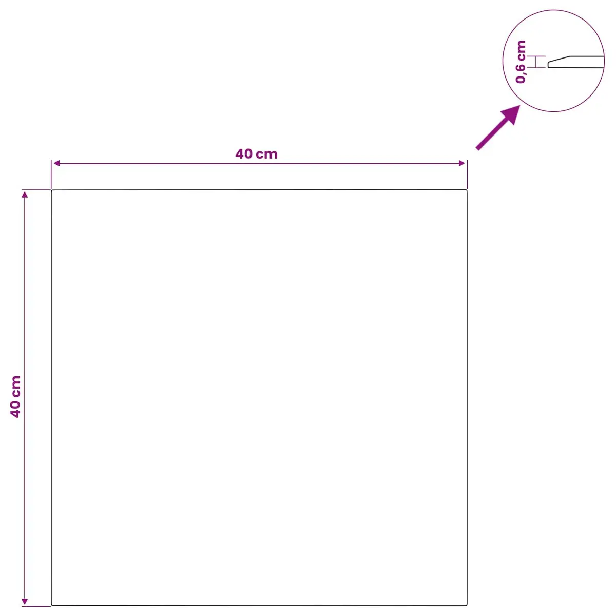 Square Table Top, Transparent, 40x40 cm, Tempered Glass for Dining Coffee Garden Use