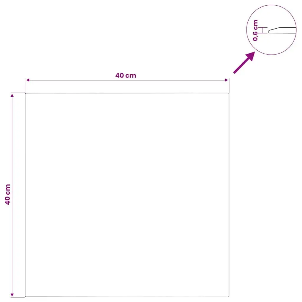 Square Table Top, Transparent, 40x40 cm, Tempered Glass for Dining Coffee Garden Use