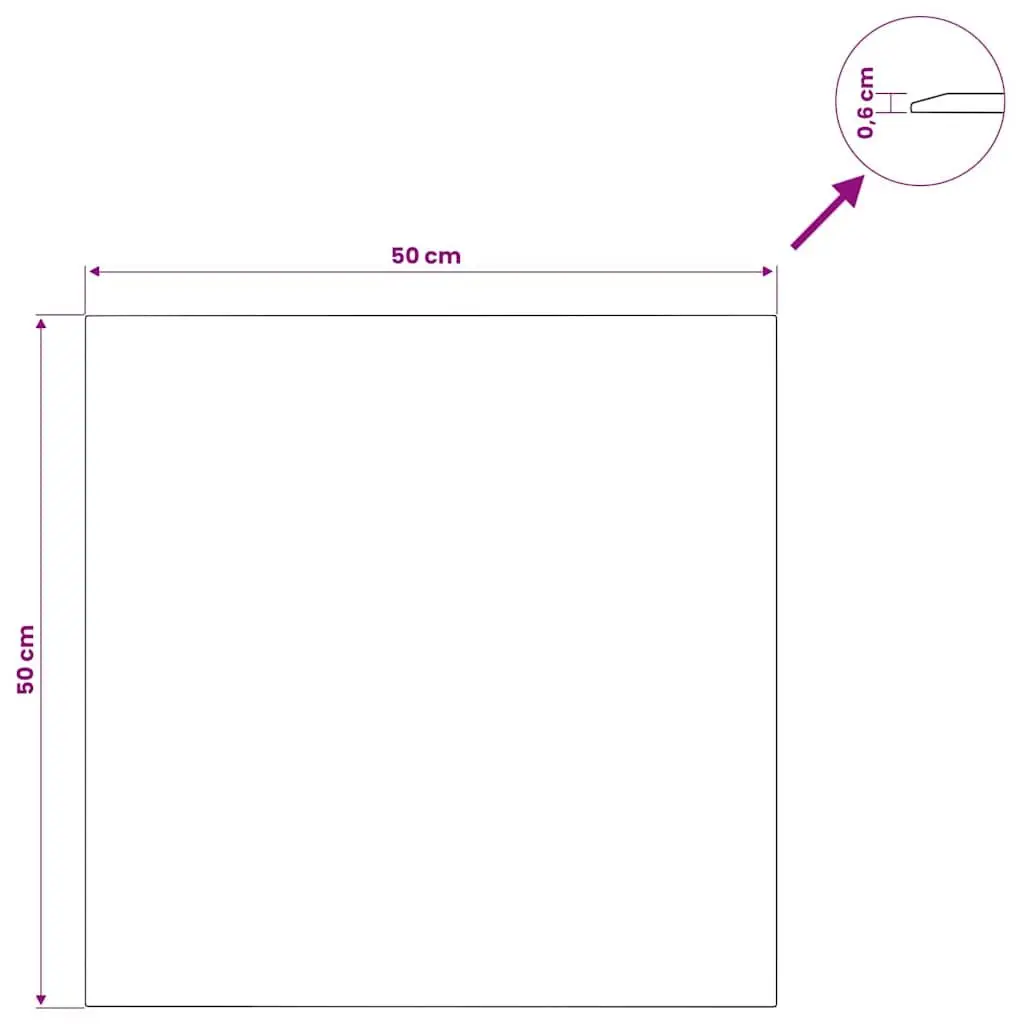 Tempered Glass Table Top 50x50 cm Transparent Dining Coffee Garden Tabletop