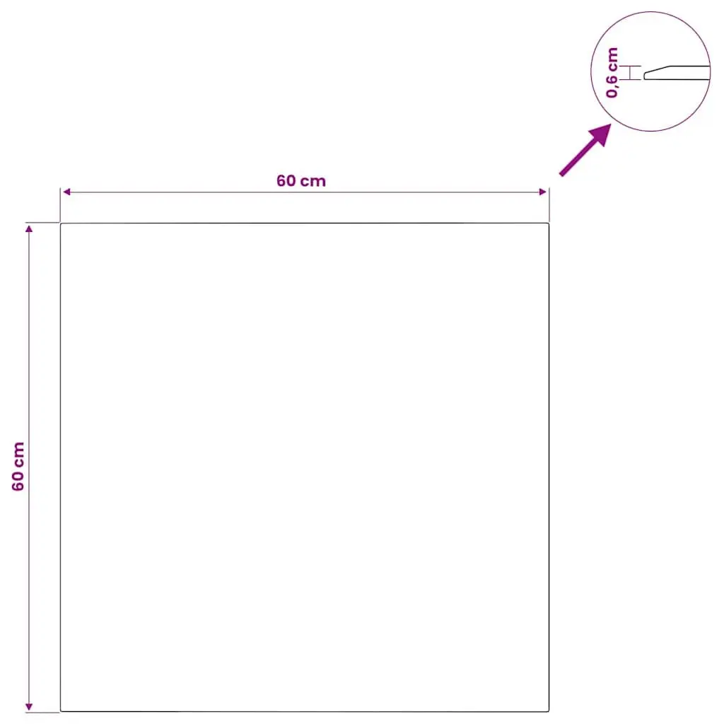 Transparent Tempered Glass Table Top 60x60 cm