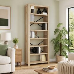 7-Tier Wooden Bookcase 80x30x200cm Acacia Brown