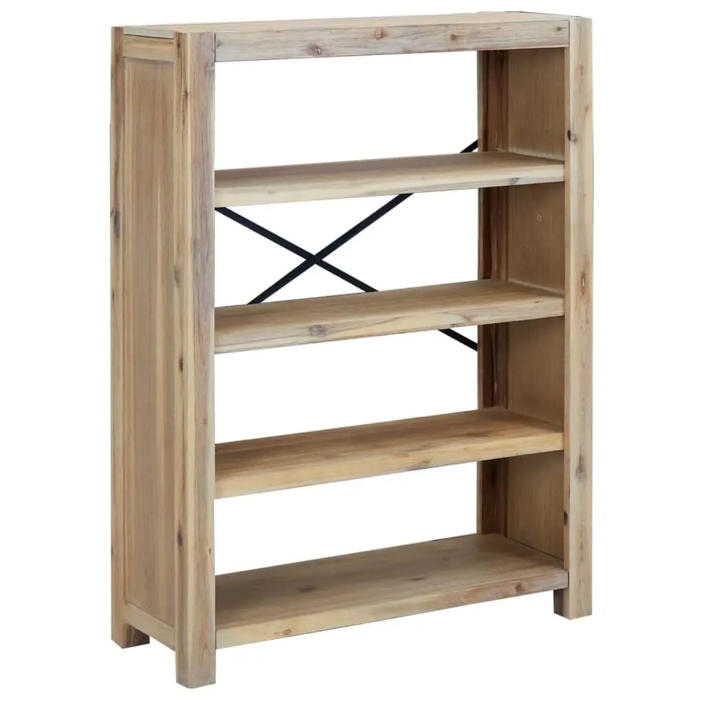 4-Tier Wooden Bookcase 80x30x110 cm Solid Acacia Standing Shelf Storage Display