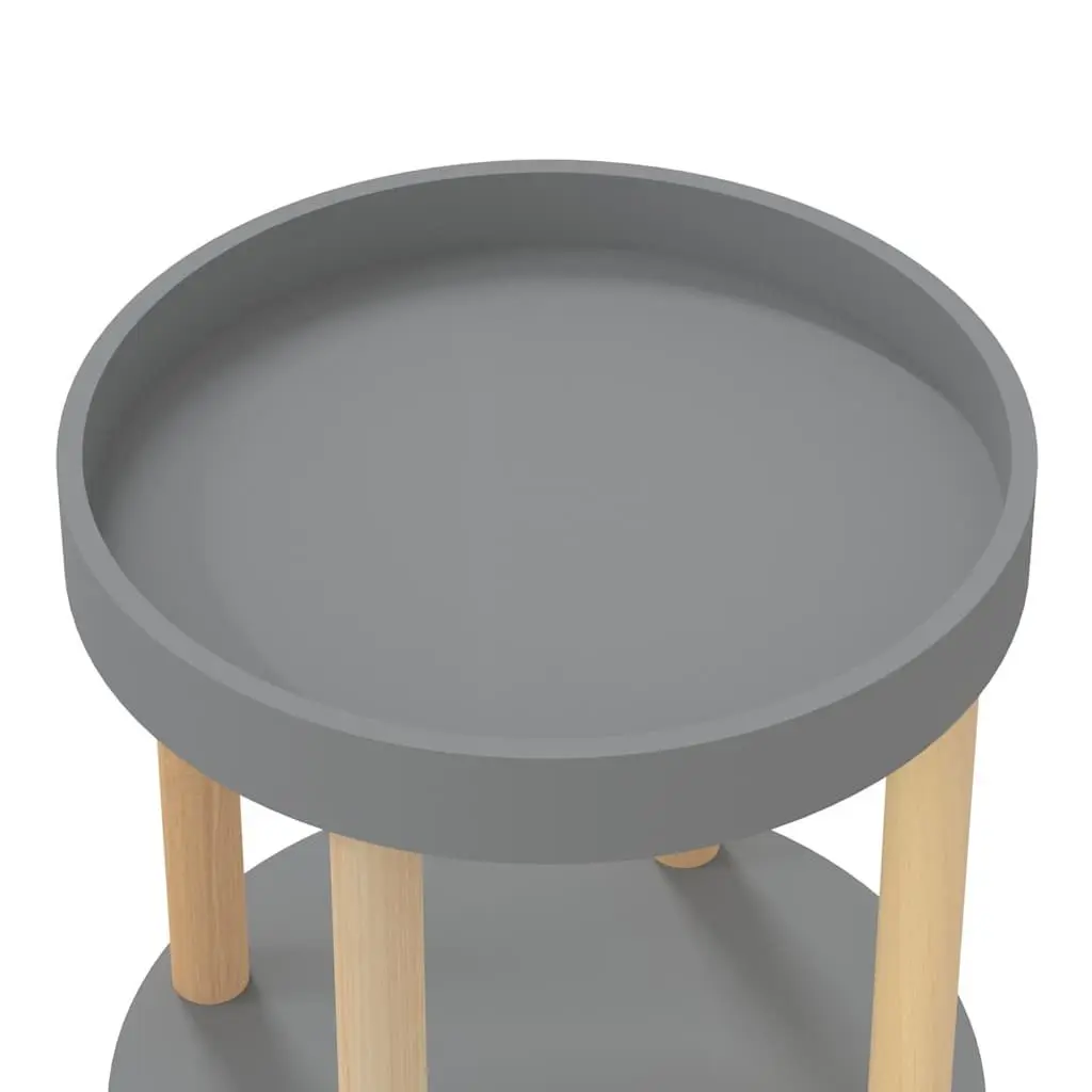 Kitchen Cart Scandinavian Style 3-Tier Grey Engineered Wood Storage Trolley with Lockable Wheels
