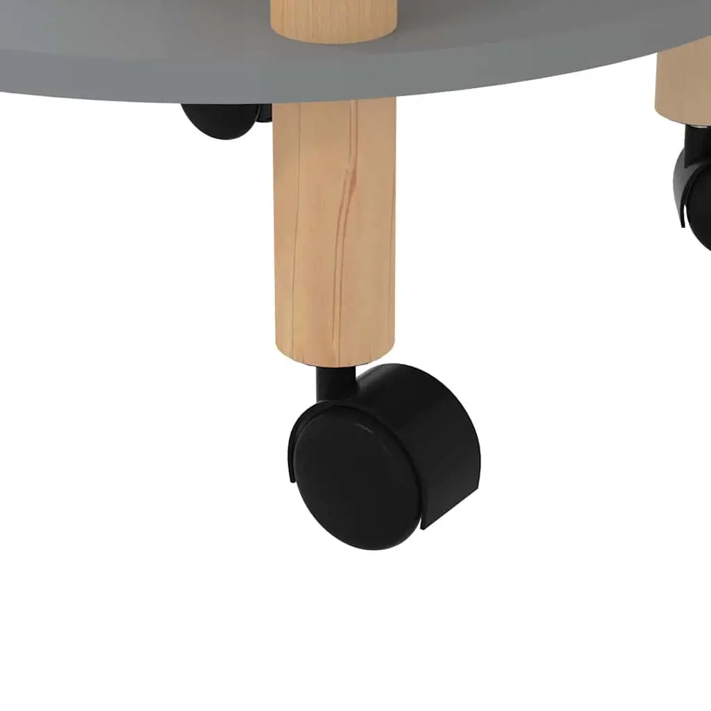 Kitchen Cart Scandinavian Style 3-Tier Grey Engineered Wood Storage Trolley with Lockable Wheels
