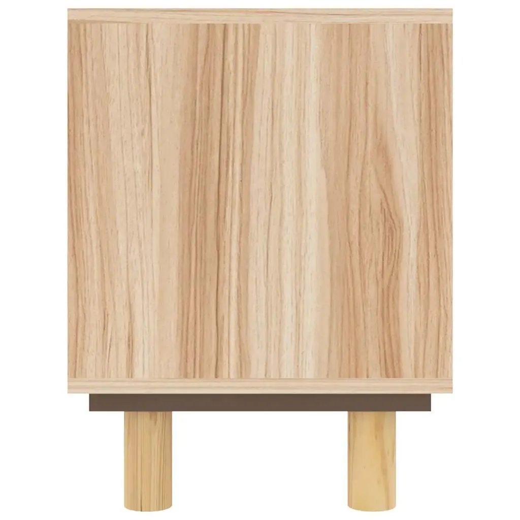 Brown TV Cabinet with Rattan Doors and Storage
