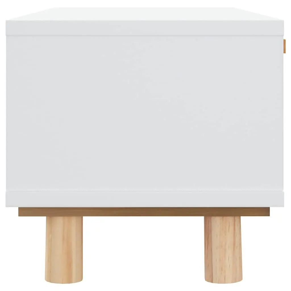 White Coffee Table with 3 Rattan Drawers