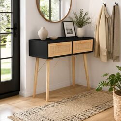 Scandinavian Console Table in Black 80x30x75 cm