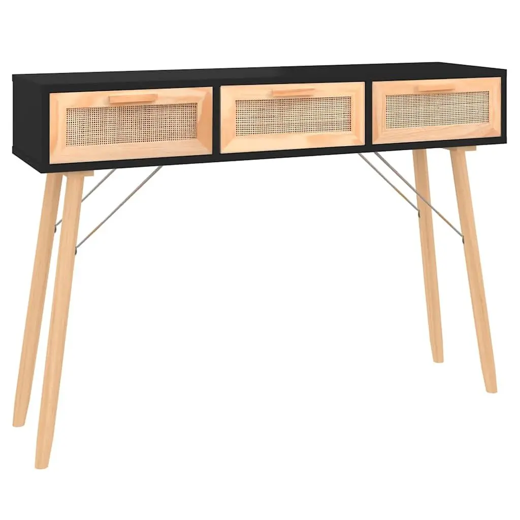 Console Table Black 105x30x75 cm End Table Hallway Accent Furniture Storage
