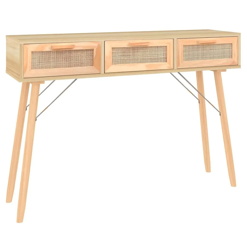 Rattan Weaving Console Table with Storage Drawers