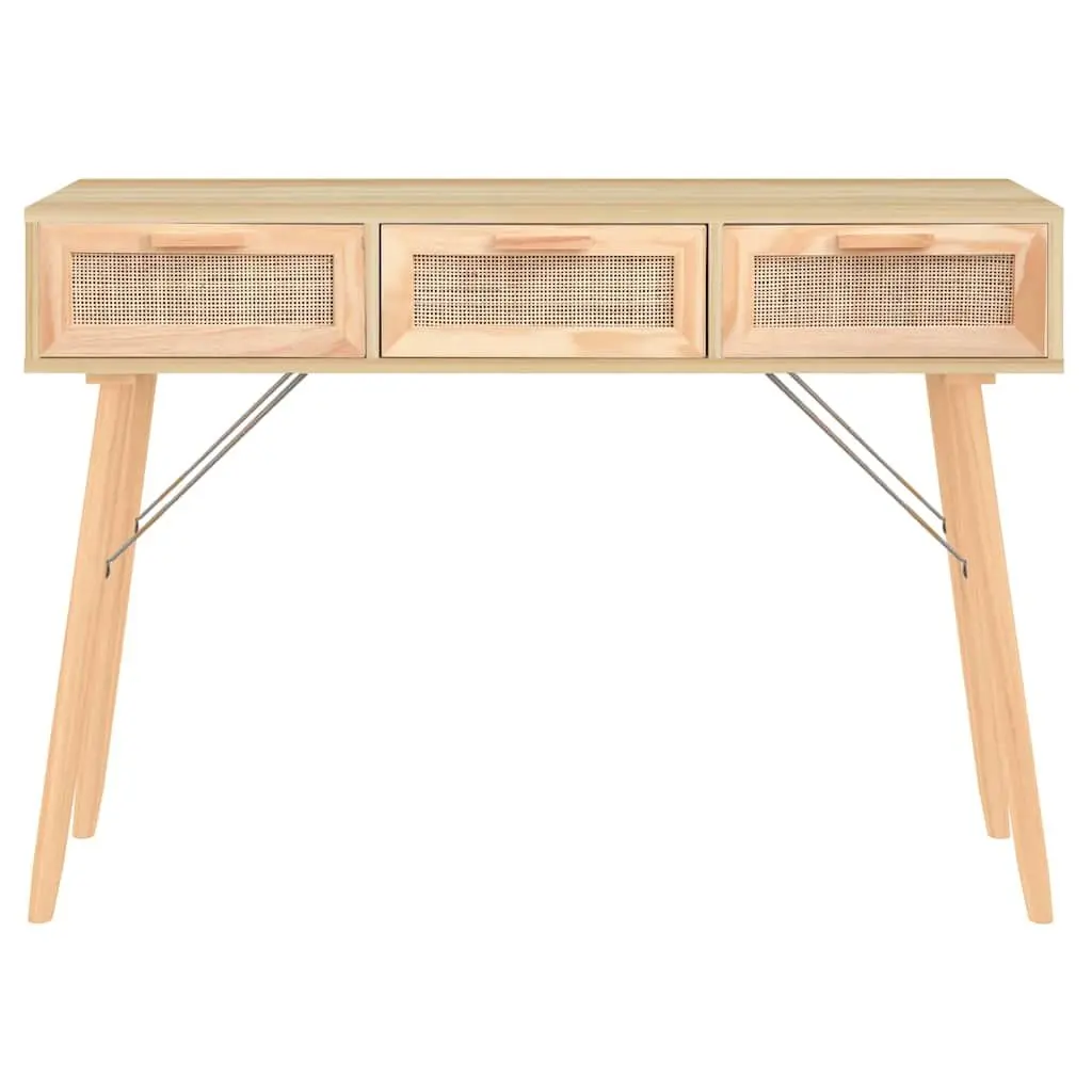 Rattan Weaving Console Table with Storage Drawers